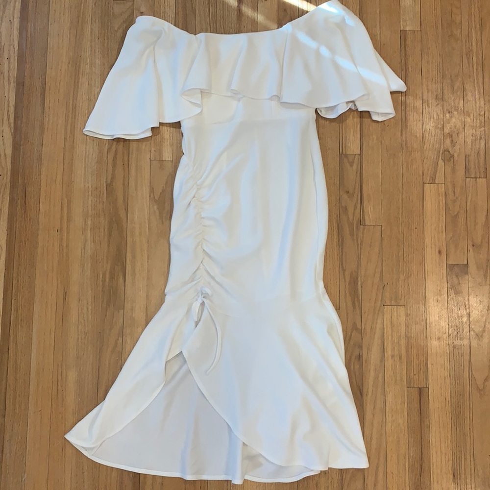 ASOS White Off the Shoulder MIDI Dress (134)